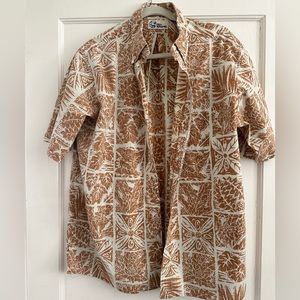 Reyn Spooner Hawaiian Shirt - white & gold